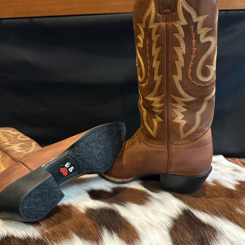 Justin L4966 Cowgirl Jflex coffee Westener Boots size 8B. Toe J2, Height 13.